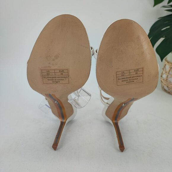 Sam Edelman Women's White Leather Heel Sandals 8M - Picture 8 of 8